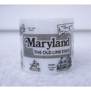 Vintage Milk Glass Maryland State Coffee Tea Mug